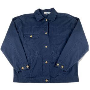 VTG 90's Paul Harris Design Shacket Cotton Twill Button Front Pockets Gorpcore